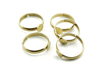 5 Ringrohlinge in goldfarben mit 6 mm Klebepad