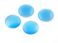 4 Cabochons 16 mm aus Cateye Glas in türkis