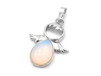 Engel aus Messing mit eingesetztem Stein aus Opalite 1...