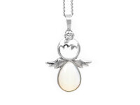 Engel aus Messing mit eingesetztem Stein aus Opalite 1...