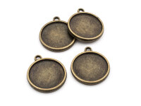 doppelseitige Fassungen für 18 mm Cabochons in antik...