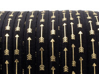 elastisches Gummiband/Faltband in schwarz mit goldenen...
