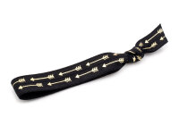 elastisches Gummiband/Faltband in schwarz mit goldenen Pfeilen 1m