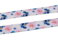 Elastisches Band mit pastelligem Blumenprint 1 m