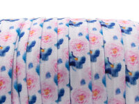 Elastisches Band mit pastelligem Blumenprint 1 m
