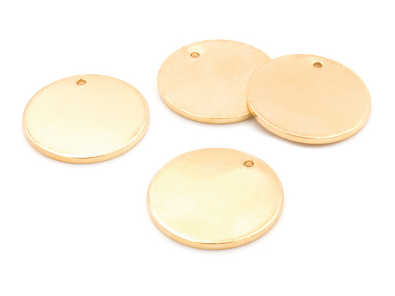 runde Plättchen aus Messing in goldfarben 16 mm 4 Stück