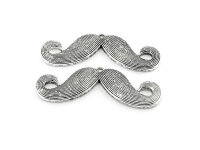 2 Moustache Bärte antik silber statement Bart