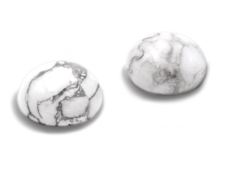marmorierte Cabochons aus Howlith 10 mm 2 Stück