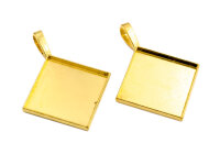 Fassungen als Raute in antik goldfarben 25 mm 2 Stück