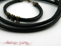 1 m dickes Band schwarz weiches Kunstleder