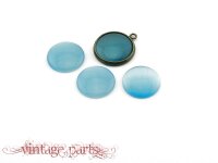 6 Cateye Cabochons in hellblau, 14 mm