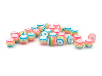 gestreifte Resinperlen rainbow 6 mm 20er Set