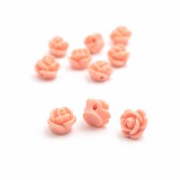 Resinperlen als Rosen in apricot 10 Stück