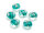 flache Lampwork-Glasperlen in petrol mit goldenem Glitzer 12 mm 6er Set