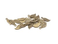 Anhänger als Blatt in antik bronzefarben 20 Stück
