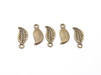 Anhänger als Blatt in antik bronzefarben 20 Stück