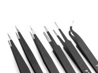 6-teiliges Präzisionspinzettenset in schwarz