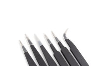 6-teiliges Präzisionspinzettenset in schwarz