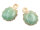 Emaillierter Muschelanhänger in grün und goldfarben 2 Stück