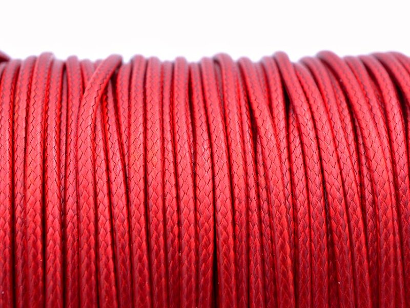 Polyesterkordel gewachst rot 2 mm 10 m