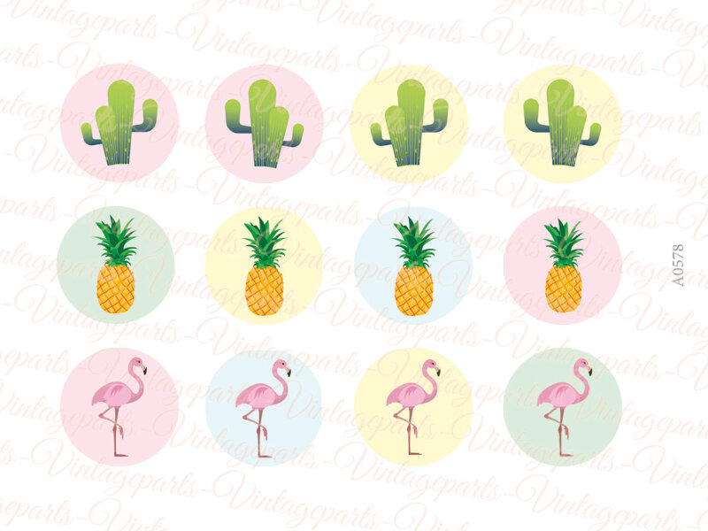 Motivbogen Summer für runde 25 mm Cabochons