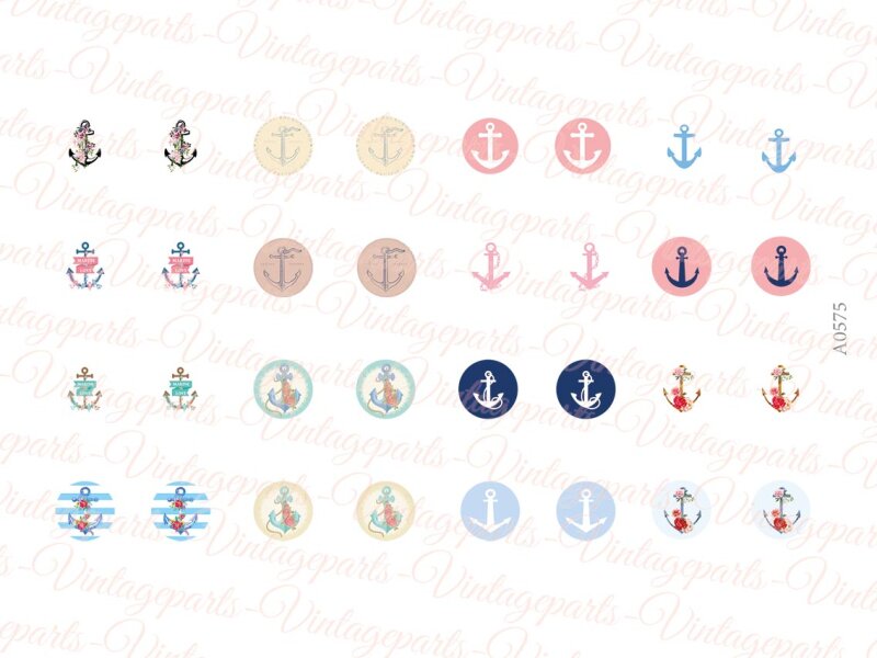 Motivbogen Anchor für runde 10 mm Cabochons