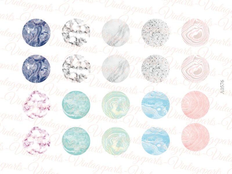 Motivbogen Marmor für runde 18 mm Cabochons