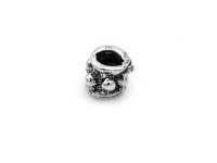 925 Sterling Silber Perle mit Granulations-Verzierung 6,5...