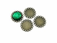 4 Fassungen in antik Bronze für 25mm Cabochons