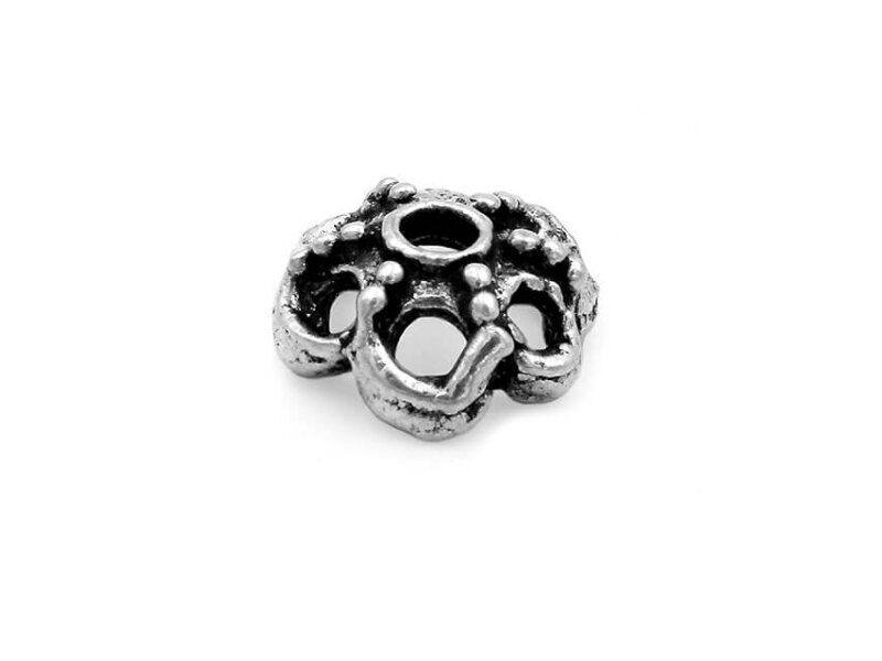 Perlkappe Blume 925 Silber massiv 11 mm