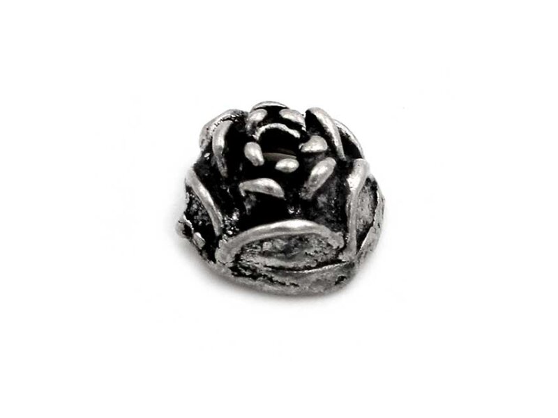 925 Sterling Silber Perlkappe Rose 8 mm 1 Stück