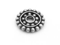 massive Zwischenperle 925 Silber 13 mm Granulation-Optik...