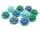 Rosen als Cabochon in blau grün Mix 10 Stück