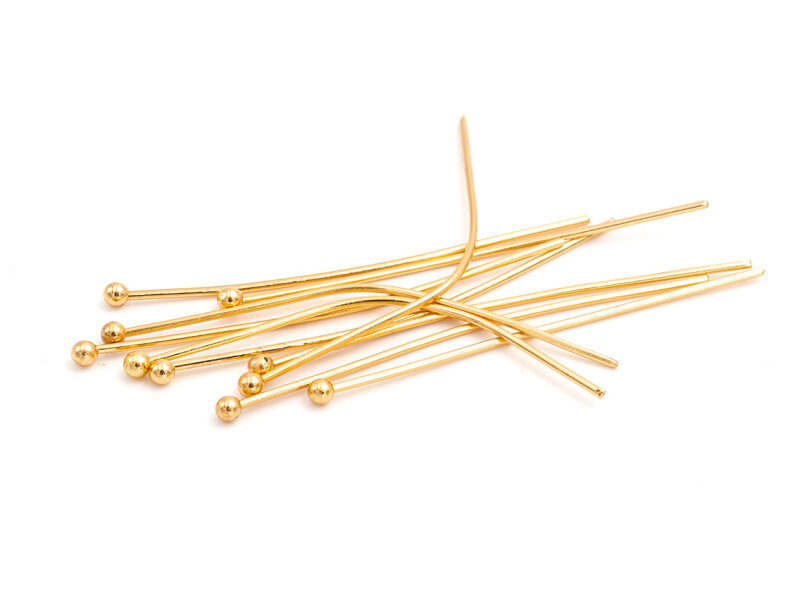 Kugelkopfstifte aus Edelstahl in goldfarben 40 mm 10 Stück