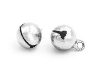 Glöckchen mit Aufhängung in platinfarben 11 mm...