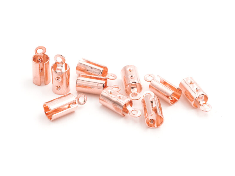 Faltklemmen in roségoldfarben für 3-5 mm Bänder 10 Stück