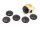 6 Cateye Cabochons in schwarz, 14 mm