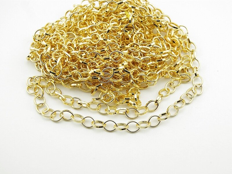 4 m grobe Gliederkette goldfarben