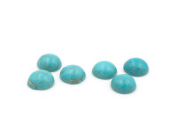 Cabochons aus synthetischem Türkis 8 mm 6 Stück