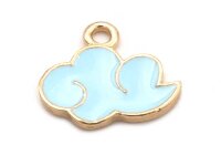 emaillierter Anhänger kleine Wolke in himmelblau 2...
