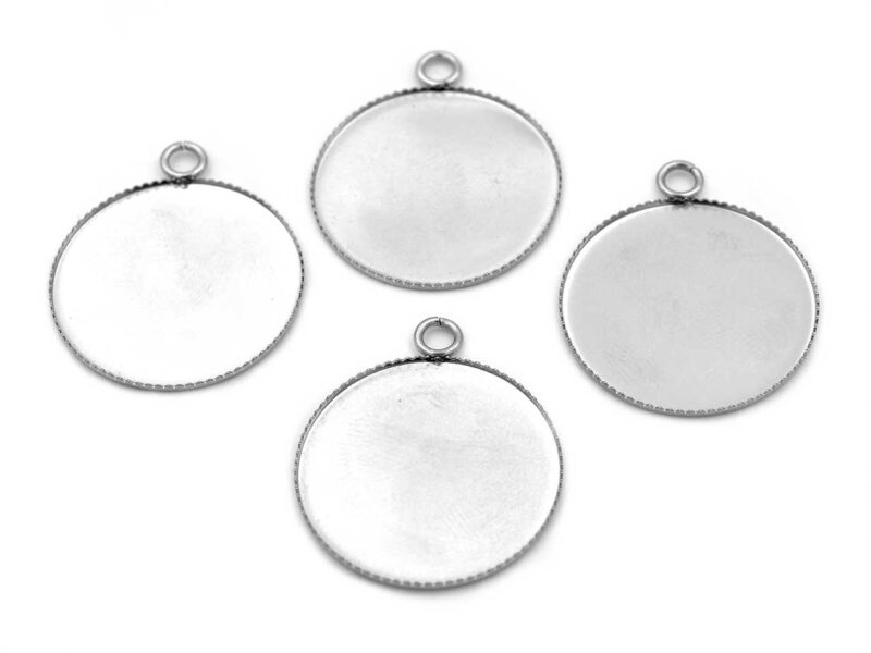 Fassungen mit zisiliertem Rand aus 304 Edelstahl 25 mm 4 Stück