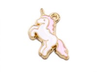emaillierter Anhänger Einhorn in goldfarben 4...