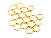 Verbinder als kleine Honigwabe in gold 20 Stück
