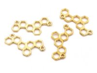 Verbinder als Honigwabe in gold 4 Stück