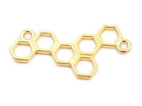 Verbinder als Honigwabe in gold 4 Stück