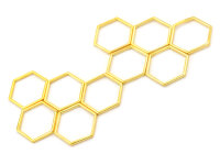 Anhänger Verbinder Honigwabe in goldfarben 20mm 10 Stück