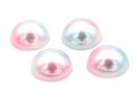 Cabochons aus Acryl in rosa und hellblau 8 mm 20er Set