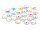 facettierte Cabochons im holographic Design in silber 8 mm 20 Stück