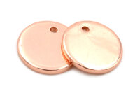 runde Plättchen aus Messing in roségoldfarben...