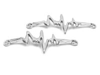 Verbinder Herzfrequenz in platinfarben 2er Set